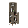 Corner Bar Cabinet Plex, Living Room, Dark Brown
