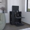 DEPOT E-SHOP Tully Bar Cart Two Pull-Down Door Cabinets and Two Open Shelves,Black