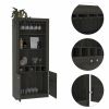 Plympton 3-Shelf Rectangle 5-Bottle Bar Cabinet Carbon Espresso