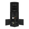 Jamesport 4-Bottle 2-Shelf Bar Cabinet Black Wengue