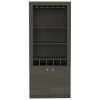 Plympton 3-Shelf Rectangle 5-Bottle Bar Cabinet Smokey Oak