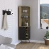 Corner Bar Cabinet Leverkusen, Living Room, Aged Oak / Black