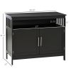 Sideboard Buffet Cabinet, Modern Kitchen Cabinet, Coffee Bar Cabinet with 2-Level Shelf and Open Compartment, Black