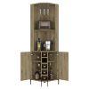 Corner Bar Cabinet Shopron, Living Room, Aged Oak