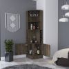 Isabelle 8-Bottle 2-Shelf Bar Cabinet Dark Brown