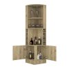 Corner Bar Cabinet Papprika, Living Room, Aged Oak