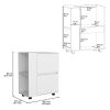 DEPOT E-SHOP Tully Bar Cart Two Pull-Down Door Cabinets and Two Open Shelves,White