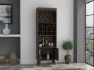 Kisco 1-Drawer 2-Shelf Bar Cabinet Dark Walnut