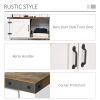Farmhouse Double Door Coffee Bar Cabinet, Sideboard Buffet Cabinet, Kitchen Cabinet with Bottom Shelf for Entryway, Living Room, White
