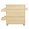 Kitchen Island Cart on Wheels, 25.6" Wooden Top Rolling Kitchen Island with Drawer, Spice Rack Towel Bar, 2 Door Cabinets