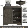 Tall Grey Wood Wine Corner Coffee Bar Cabinet With Storage Barn Door Shelves Adjustable Living Room