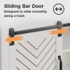 Adjustable Modern Barn Door Bar White Sideboard Storage Liquor Cabinet For Kitchen Dining Living Room