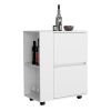 DEPOT E-SHOP Tully Bar Cart Two Pull-Down Door Cabinets and Two Open Shelves,White