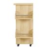 Kitchen Island Cart on Wheels, 25.6" Wooden Top Rolling Kitchen Island with Drawer, Spice Rack Towel Bar, 2 Door Cabinets