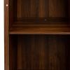 Brown walnut color modular wine bar Cabinet with Storage Shelves with Hutch for Dining Room
