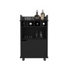 DEPOT E-SHOP Sims 35" H Bar Cart with Two Shelves four Wine Cubbies and One Cabinet,Black