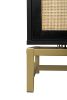 Natural rattan 2 door cabinet with 1 Adjustable Inner Shelves rattan Accent Storage Cabinet
