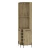 Sebago 5-Bottle 2-Shelf Bar Cabinet Macadamia