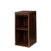 Brown walnut color modular wine bar Cabinet with Storage Shelves with Hutch for Dining Room