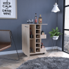 DEPOT E-SHOP Magda Bar Cart, Four Casters, Single Door Cabinet, Two External Shelves, Light Oak
